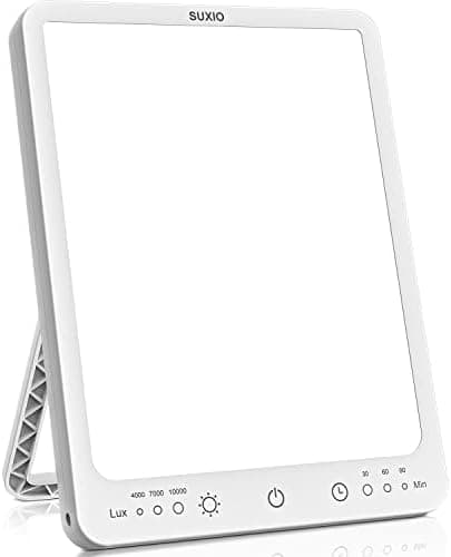 SUXIO Light Therapy Lamp - 10000 Lux Therapy Lights, 3 Timing & Mode Happy Lamp, Touch Control Daylight Lamp with Memory…