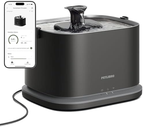 PETLIBRO Upgrade Cat Water Fountain Stainless Steel Tray, Dockstream 2 Cat Fountain Indoor…