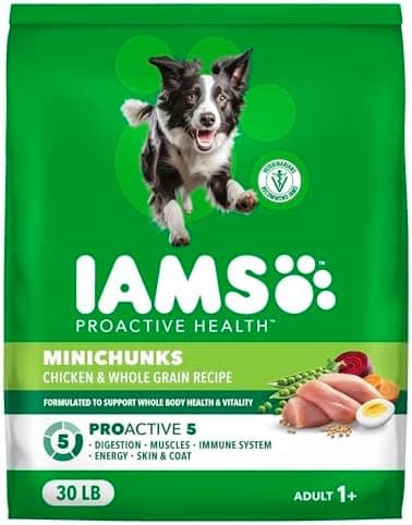 IAMS Proactive Health Adult Minichunks Premium Dry Dog Food, Adult Dog Food Dry Recipe, 30 lb. Bag