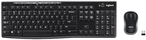 Logitech MK270 Wireless Keyboard and Mouse Combo for Windows, 2.4 GHz Wireless, Compact Mouse, 8 Multimedia and Shortcut Keys…