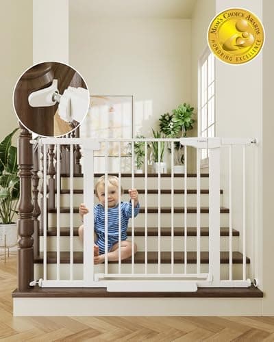 Cumbor 30-46" Baby Gate for Stairs, Toddler Safety Essentials for The House, Auto Close Dog Gate…