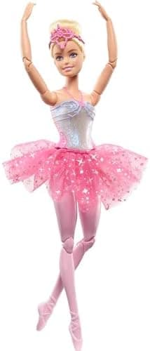 Barbie Dreamtopia Twinkle Lights Ballerina Doll with Blonde Hair & Light-Up Feature Wearing Royal Headband & Pink Tutu