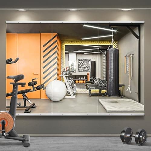 TRAHOME Home Gym Mirror for Wall,48x24x3PCS Full Length,Glass Frameless Body Large Mirror for Home…