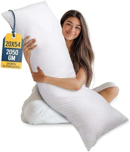 Utopia Bedding Full Body Pillow for Adults (White, 20 x 54 Inch), Long Pillow Insert for Sleeping, Ideal for…