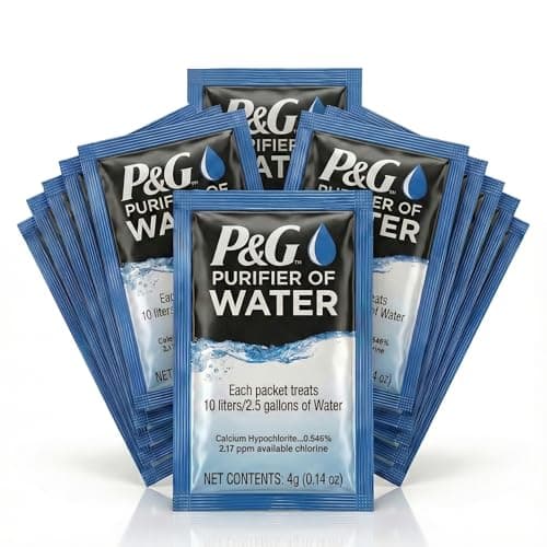 P&G Purifier of Water Portable Water Purifier Packets. Emergency Water Filter Purification Powder Packs for Camping, Hiking…