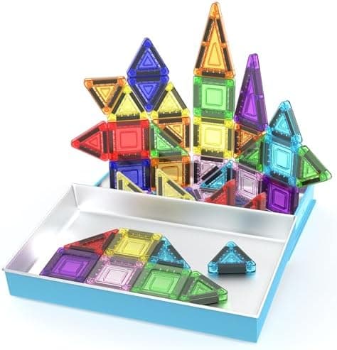 PicassoTiles 40pc Nano Mini Magnetic Tile Construction Building…