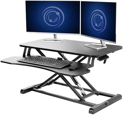 VIVO 32 inch Desk Converter, K Series, Height Adjustable Sit to Stand Riser, Dual Monitor and Laptop…