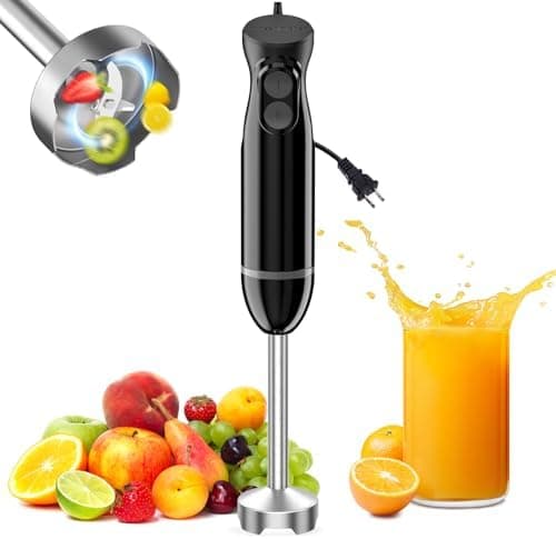 Bonsenkitchen Hand Blender, Immersion Blender with 2 Mixing Speed, Electric Handheld Mixer Portable Stick…
