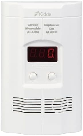 Kidde Carbon Monoxide + Explosive Gas, Natural Gas & Propane Alarm, Plug-in with 9V Battery Backup, Digital Display, 85 dB Alarm…