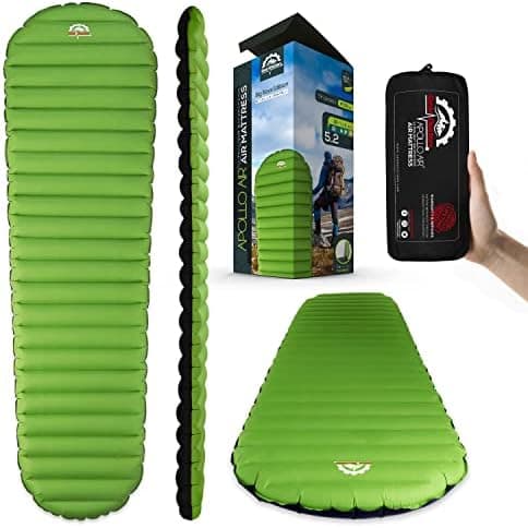 Gear Doctors® ApolloAir 5.2 R-Value [17oz] Ultralight Insulated Inflatable Camping Sleeping Pad — Backpacking…