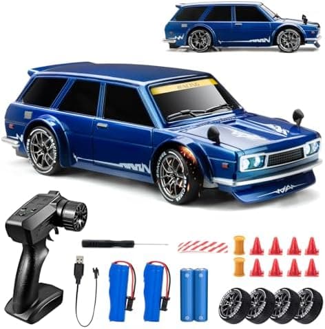 RC Drift Car, 1/24 Remote Control Drift Car for Adults Kids, 20KM/H 4WD Low/High Speed RC Cars with LED Lights, Extra Drifting…