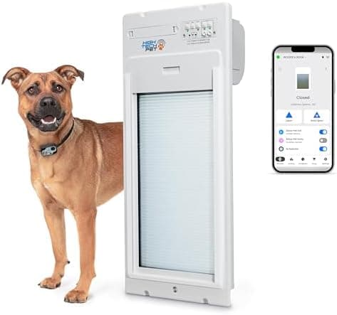 Power Pet Roll Up - Dependable Smart Dog Door, Automatic Pet Collar Operation with or Without App-High…