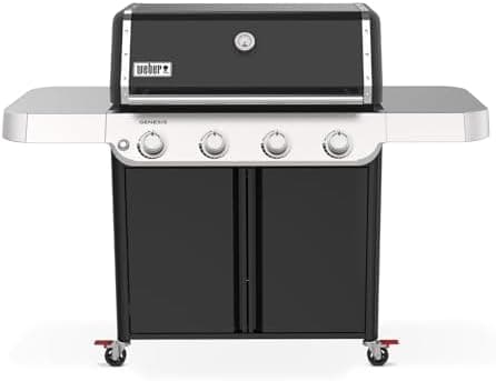 Weber Genesis E-415 Liquid Propane Gas Grill for Outdoor Cooking, 4 Burners, Black – Porcelain-Enameled Cast-Iron Grates &…