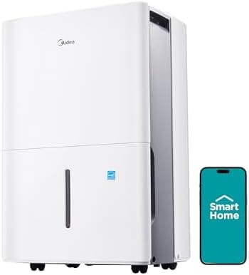Midea 1,500 Sq. Ft. Energy Star Certified Dehumidifier With Reusable Air Filter 22 Pint - Ideal For Basements, Large & Medium…