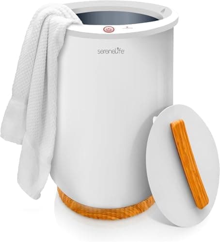SereneLife Bucket Towel Warmers, White Large Towel Warmer for Spa and Bathroom, Luxury Towel Heater Gifts for…