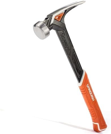 VANQUISH 14oz Titanium Framing Hammer Straight Rip Claw with Smooth Face, Magnetic Nail Hodder, One Piece Forged Anti-Vibration…