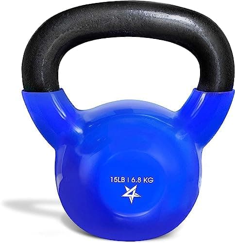 Yes4All Kettlebell, 5-100 LB Vinyl Coated Cast Iron Strength Training Kettlebells for Home Gym Exercises, Fitness, Full Body…