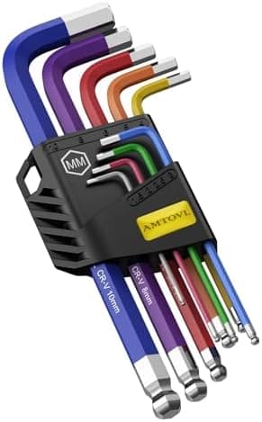 AMTOVL Hex Key Set, 9PCS Metric Allen Key Set, 1.5-10MM, Anti-Slip Long Ball End Hex Wrench Set, Color Coding Hex Key Set for…