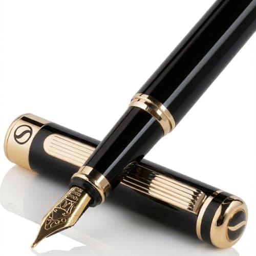 Scriveiner Luxury Fountain Pen - Stunning Black Lacquer Pen, Real…