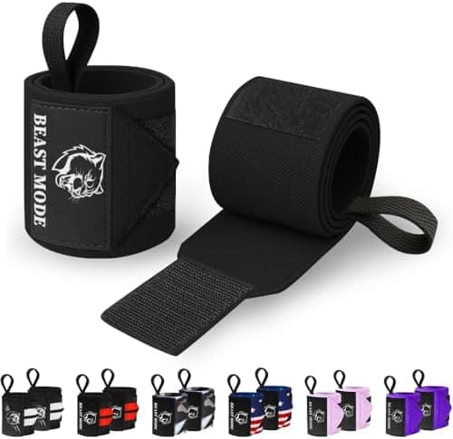 TECEUM Weightlifting 18" & 12" Wrist Wraps with Thumb Loop – Heavy Duty Wrist Workout Braces for Men and Women – Ideal for…