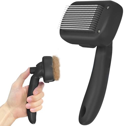 Dipoo Self Cleaning Shedding Brush - Skin Friendly Grooming Tool for Dogs, Cats, and Puppies, Deshedding and Hair Removal for…
