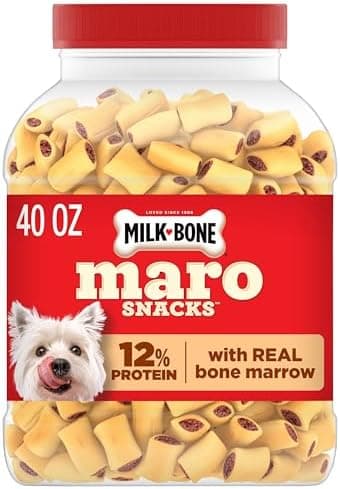 Milk-Bone MaroSnacks Small Dog Treats with Real Bone Marrow, 40 Oz. Canister