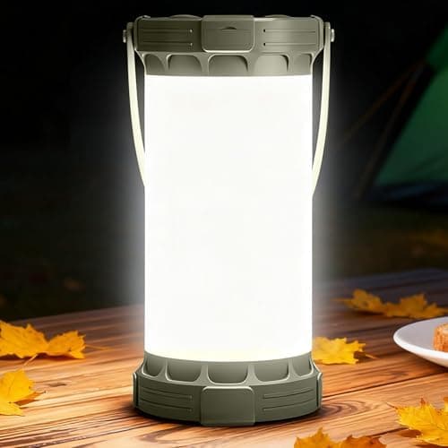 Glocusent 135 LED Ultra Bright Camping Lantern, Up to 200H, 5000mAh Camping Lights with 3 Colors & 5 Brightness, SOS, Max 1500LM…
