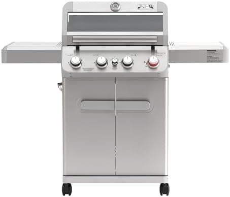 Monument Grills 4 Burner Propane Gas Grill, Stainless Steel Outdoor Patio Barbecue Grill, with Broil Zone Fast Heating, Knob…