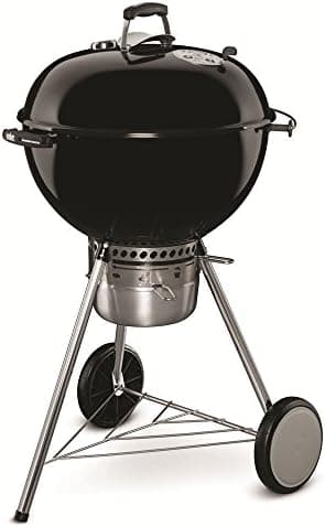 Weber Master-Touch Charcoal Grill, 22-Inch, Black – Premium Outdoor BBQ Grill with Tuck-Away Lid Holder & One‑Touch™ Cleaning…
