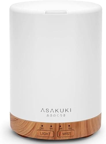 ASAKUKI Essential Oil Diffuser for Home, 300 ml Humidifier with Automatic Shut-Off, Quiet Aromatherapy Diffuser with 7 LED Lights…