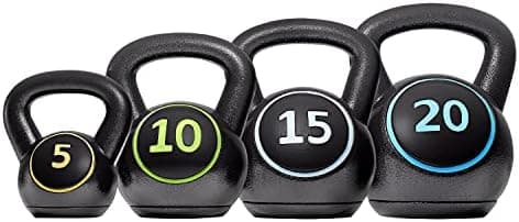 Yaheetech Kettlebell Sets 4 Piece Strength Training KettleBells Weight Set 5lb, 10lb, 15lb, 20lb Kettle Bell for Women & Men for…