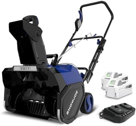 Snow Joe IONMAX 48V 18 Inch Cordless Electric Snow Blower Machine - Battery-Powered Single-Stage Thrower with LED Light and…