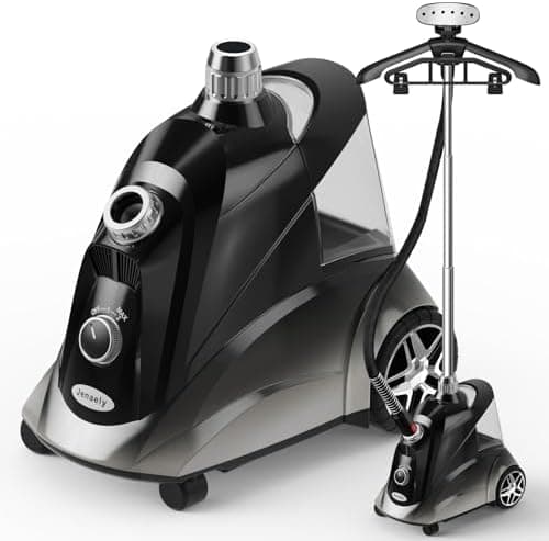 Steamer for Clothes, Jenaely 1500W Standing Garment Steamers, 35s Fast Heat-up, 80 Mins of Continuous Powerful Steam with 2.8L…
