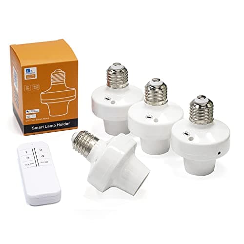 QIACHIP Wi-Fi Smart 2.4G Remote Control Light Socket E26 E27 Bulb Socket Adapter, eWeLink APP Remote Timing, Compatible with…