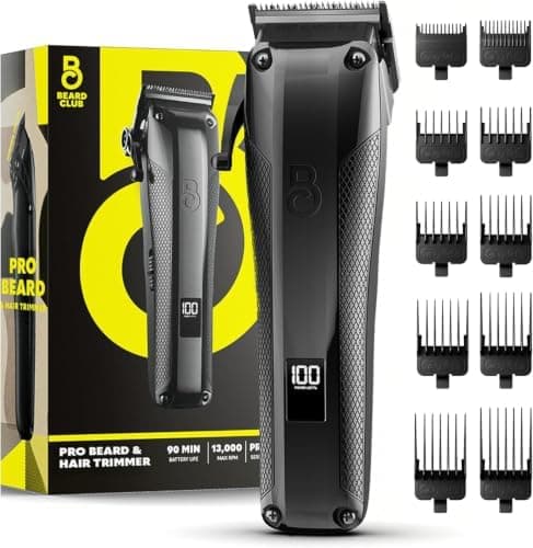 The Beard Club Pro Beard Trimmer for Men - Professional Men's Hair Trimmer for Barbers - Electric Cordless Rechargeable High…