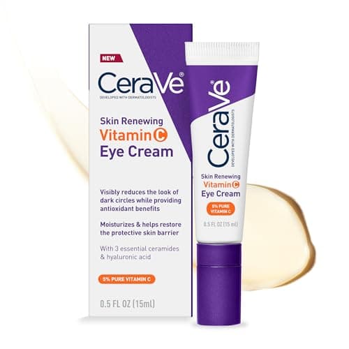CeraVe Skin Renewing Vitamin C Eye Cream, Vitamin C, Hyaluronic Acid, Ceramides & Caffeine, Under Eye Cream For Dark Circles and…