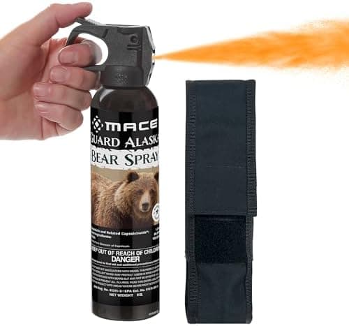 mace Bear Spray - Guard Alaska Bear Deterrent Self Defense Spray, 9 oz, EPA Registered, Max Strength 20% OC, Great for Hiking…