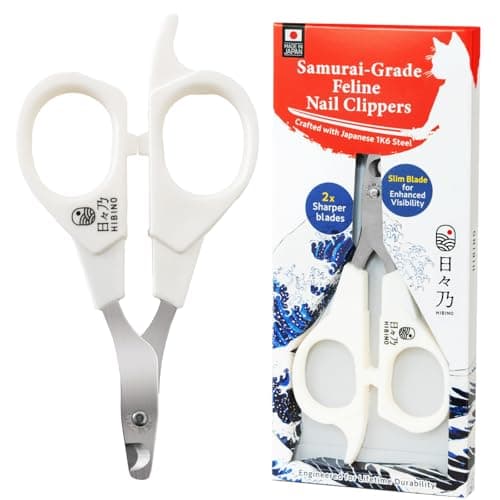 HIBINO Samurai-Grade Cat Nail Clippers | Vet Recommended | Sharper, Quieter & Safer | Precision Blade for Stress-Free Grooming |…