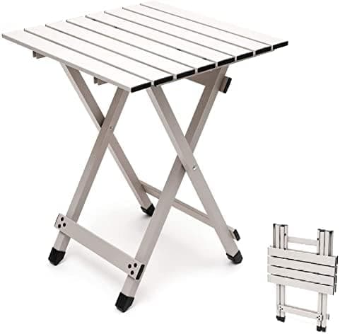 SUNNYFEEL Folding Camping Table - Lightweight Aluminum Portable Picnic Table, 18.5x18.5x24.5 Inch for Cooking, Beach, Hiking…