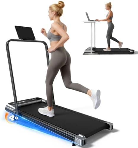 Walking Pad Treadmill with Handle Bar and Adjustable Incline, Compact Portable Treadmills for Home Office, 2.5HP Quiet Anti-Slip…
