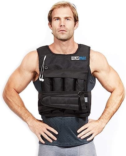 RUNmax 20LBS - 150LBS Adjustable Weighted Vest Wtih Shoulder Pads Option for Men and Women