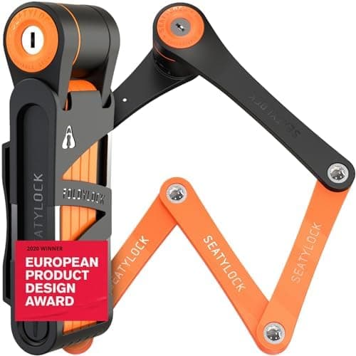 Seatylock FoldyLock Compact Folding Bike Lock - Award Winning Patented Lightweight High Security Bicycle Lock - Heavy Duty Anti…
