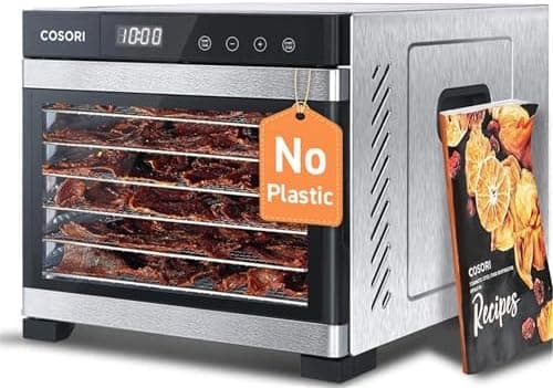 Cosori Food Dehydrator, Bigger Than 7 Trays with Large 6.5 ft² Drying Space, Stainless Steel Trays, 600W…