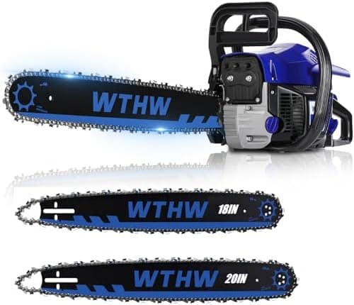 58 cc Gas Powered Chainsaw, 20 in & 18 in Quick-Switch Bars – 550 ml Fuel 260 ml Oil Tanks, Automatic Chain Oiler, Centrifugal…