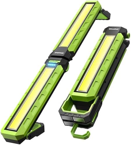 Work Light - 5200mAH Foldable Magnetic Under Hood Working Light with Hooks, Portable Magnetic Rechargeable Cordless 3300LM Job…