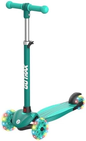Gotrax KS1 Kids Kick Scooter, LED Lighted Wheels and 3 Adjustable Height Handlebars, Lean-to-Steer & Widen Anti-Slip Deck, 3…
