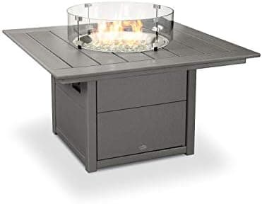 Polywood® Square 42" Fire Pit Table (Slate Grey)
