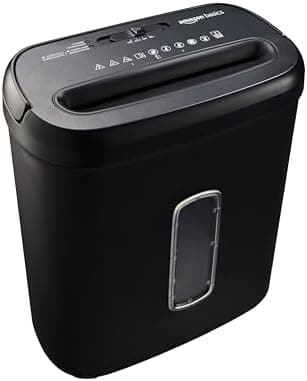 Amazon Basics 8-Sheet High Security Cross Cut Paper and Credit Card Shredder with P-4 Security, Auto…