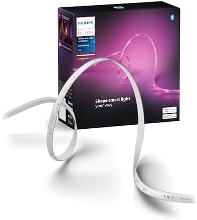 Philips Hue Indoor 10 Ft Smart RGBWW LED Solo Lightstrip Base Kit, 1 Pack, Control with Hue App, LED Strip Lights Compatible with…