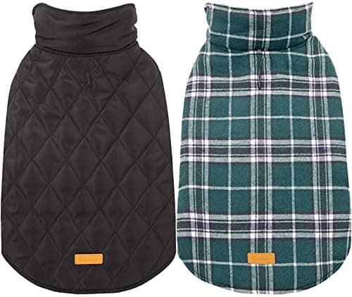 Kuoser Waterproof Dog Coat, Reversible Dog Jacket for Large Dogs, Adjustable Durable Doggie Winter…